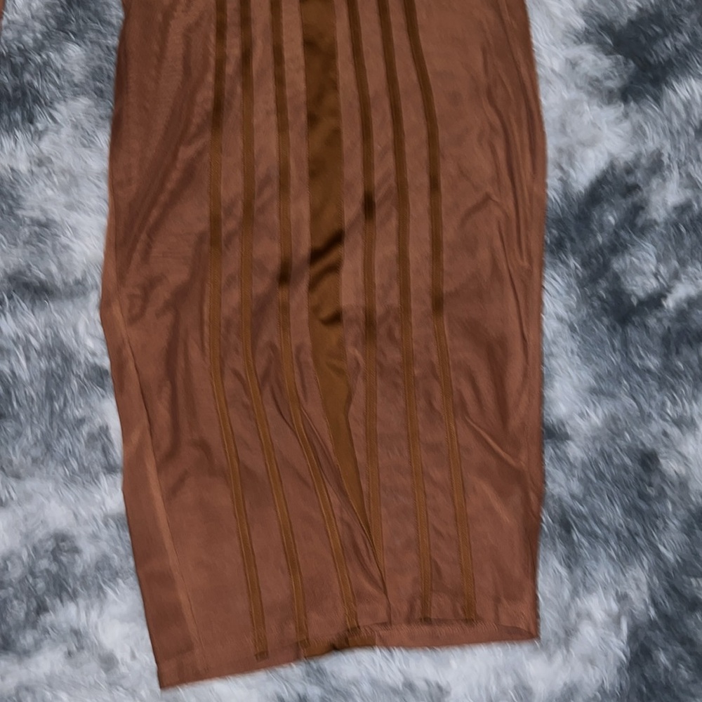 Mesh Brown Midi Dress - Picture 4 of 6